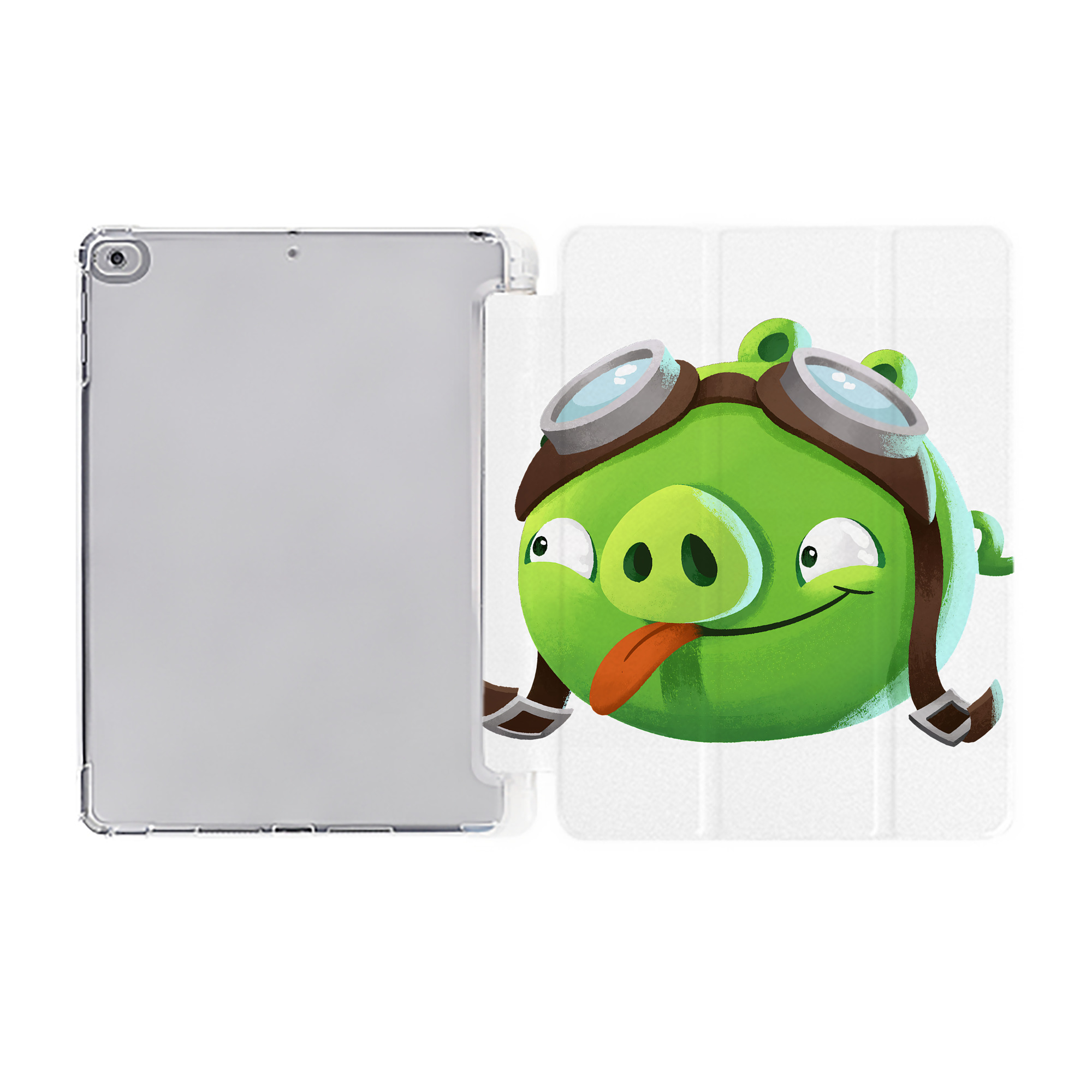 （画像用） Angry Birds アングリーバード IPad ケース ペン収納付き 三つ折りスタンド PUレザー×シリコン 対応機種9.5/10.5/10.9インチ